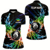 Goofygearprints Colorful Frozen Ice Women Billiard Quarter-Zip Shirts Custom 8 Ball Billiard Attire Jerseys