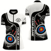 Goofygearprints Personalized Archery Targets Black White Archery Quarter-Zip Shirts For Women, Archery Jerseys