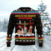 Goofygearprints Jesus Is The Reason For The Season Cat Ugly Christmas Sweater - Christmas Gift For Friends - Jesus Christ Sweater - Christian Shirts Gifts Idea