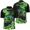 Goofygear Black And Green Grim Reaper Custom Halloween Bowling Team Shirts For Men, Bowling Gifts Style 1