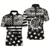 Goofygear Custom Black Grunge Us Flag Patriotic Darts Shirt For Men, Retro Darts Board Darts Team Jerseys Style 1