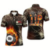 Goofygear Personalized Fire Lightning 8 Ball Pool Just The Tip I Promise Billiard 3D Polo Shirts For Men