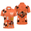 Goofygear Turkey Bird Thanksgiving Disc Golf Mens Polo Shirt Argyle Orange Custom Disc Golf Shirts For Men