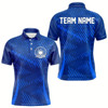 Goofygear Custom Blue Bowling Team Polo Shirts For Men, Bowling Tournament Bowling League Shirt Style 5
