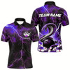 Goofygear Purple Thunder Lightning Custom Cobra Snake Bowling Polo Shirts For Men, Bowling Team Shirt