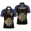 Goofygear American Flag Darts Men Polo Shirt With Name Patriotic Darts Shirt For Men Dart Jersey