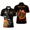 Goofygear Darts Skull Flame Mens Polo Shirts Custom Fire Darts Shirt For Men Darts Jersey Style 2