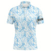 Goofygear Watercolor Blue Leaves Tropical Pattern Mens Golf Polo Shirt Personalized Golf Tops For Men