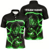 Goofygear Custom Lion Bowling Polo Shirts For Men, Personalized Bowling Shirts Bowling Uniform Green Style 1