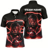 Goofygear Custom Lion Bowling Polo Shirts For Men, Personalized Bowling Shirts Bowling Uniform Red Style 1