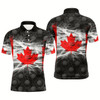 Goofygear Black Mens Golf Polo Shirts Red Canada Leaf Custom Patriotic Canadian Flag Golf Shirts For Men