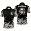 Goofygear Personalized All Over Print Skull Darts Mens Polo Shirt Grey Black Dart Jerseys For Men