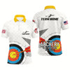 Goofygear Personalized Retro 3D Target Archery Polo Shirts For Men, Custom Us Flag Archery Team Shirts