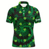 Goofygear Tie Dye Mens Golf Polo Shirt Green Clover St Patrick Day Custom Mens Golf Shirts Golfing Gifts