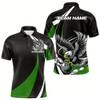 Goofygear Custom Black And Green Eagle Bowling Men Polo Shirts, Eagle Bowling Team Jerseys
