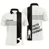 Goofygear Faith Family Fairways Black White Mens Golf Polo Shirt Custom Name Cool Golf Gifts For Men