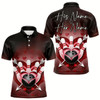 Goofygear Custom Valentine Bowling Heart And Arrow Polo Shirts For Men, Couple Bowling Outfits