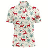Goofygear Vintage Christmas With Reindeer Snowflakes Mens Golf Polo Shirts Winter Holiday Golf Gifts For Men Style 1