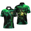 Goofygear Green Thunder Lightning Custom Dragon Pickleball Polo Shirts For Men, Pickleball Team Outfit Style 1