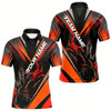 Goofygear Custom Black And Red Flame Bowling Men Polo Shirts, Fire Bowling Tournament Team Outfits