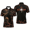 Goofygear Mens Orange Happy Halloween Skull Golf Polo Shirts Spooky Halloween Golf Gift Idea For Men