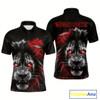 Goofygear Custom Black And Red Lion Bowling Polo Team Shirts For Men, Lion Bowling Jerseys