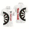 Goofygear Mens Personalized White Grunge Dartboard Custom Polo Shirt Cool Dart Team Jersey For Men