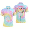 Goofygear Personalized Colorful Tie Dye With Heart Billiard Men Polo Shirts, Unique Billiard Shirts Gifts