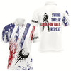 Goofygear American Flag Patriotic Mens Golf Polo Shirts Custom Swing Swear Look For Ball Repeat Mens Golf Top