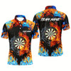 Goofygear Personalized Dart Board Fire And Water 3D Printed Men Darts Polo Shirts Custom Darts Jerseys