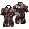 Goofygear Red Lightning Thunder Bull Skull Darts Polo Shirt Bulls Eye Custom Darts Jersey For Men