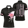 Goofygear Faith Hope Love Flower Breast Cancer Awareness Mens Polo Shirts American Flag Golf Tops For Men