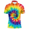 Goofygear Mens Golf Polo Shirts With Colorful Tie Dye Background Custom Name Golf Shirt, Golfing Gift Style 1