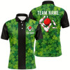 Goofygear Personalized Green Clover Black Retro Bowling Polo Shirts For Men Custom Vintage Bowling Team Jerseys Style 1
