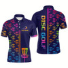 Goofygear Mens Golf Polo Shirts Colorful Gradient Disc Golf Basket Custom Disc Golf Jerseys