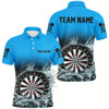 Goofygear Personalized Blue Darts Board In Water 3D Printed Men Darts Polo Shirts Custom Darts Jersey Attire