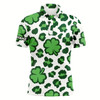 Goofygear Funny Mens Golf Polo Shirt Clover And Leopard Pattern St. Patrick'S Day Custom Name Golfing Gifts