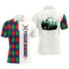 Goofygear Christmas Argyle Pattern Mens Golf Polo Shirt Custom Christmas Apparel Gift For Golf Lovers