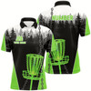 Goofygear Mens Disc Golf Polo Shirts Custom Black Chain Disc Golf Jerseys, Disc Golf Outfit Green