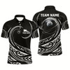 Goofygear Personalized Black White 8 Ball Pool Tribal Pattern Men Polo Shirts Custom 3D Billiard Pool Jersey Style 2