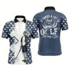 Goofygear American Flag Skull Golf Blue Mens Golf Polo Shirt Custom It Takes A Lot Of Balls To Golf The Way I Do