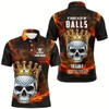 Goofygear Funny King Golf Skull Flame Mens Golf Polo Shirts Custom It Takes A Lot Of Balls To Golf The Way I Do