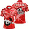 Goofygear Personalized Merry Christmas 8 Ball Pool Billiards Polo Shirts For Men, Christmas Billiards Shirts