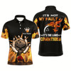 Goofygear Skull Flame Polo Bowling Shirt For Men, Funny Custom Bowlers Jersey Short Sleeve