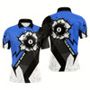 Goofygear Personalized Style Blue Grunge 8 Ball Billiard 3D Polo Shirts For Men, 8 Ball Pool Team Jerseys