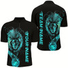 Goofygear Blue Lion Custom Bowling Short Sleeve Shirts For Men, Lion Bowling Team Shirt Bowler Outfits Style 1