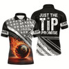 Goofygear Personalized Us Flag 8 Ball Pool 3D Polo Shirts For Men, Just The Tip I Promise Billiard Jerseys