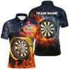 Goofygear Water & Fire Mens Darts Jersey With Name Personalized Lightning Thunder Darts Shirts For Men