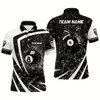 Goofygear Personalized White Black Glass Break 8 Ball Billiard 3D Polo Shirts For Men 8 Ball Pool Jerseys