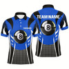 Goofygear Personalized Blue Black 8 Ball Billiard 3D Polo Shirts For Men, Custom Billiard 8 Ball Pool Jerseys Style 1